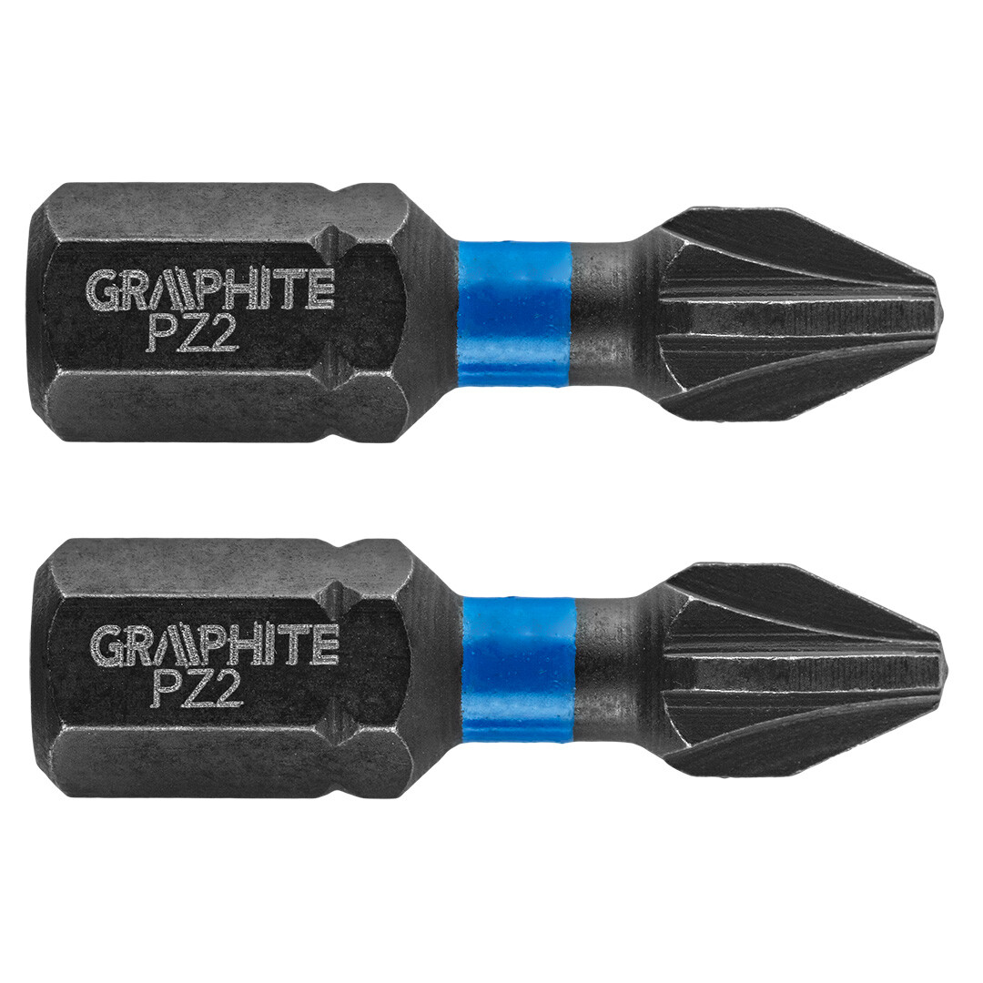 GRAPHITE Rázové bity PZ2 x 25 mm, 2 ks. 56H504
