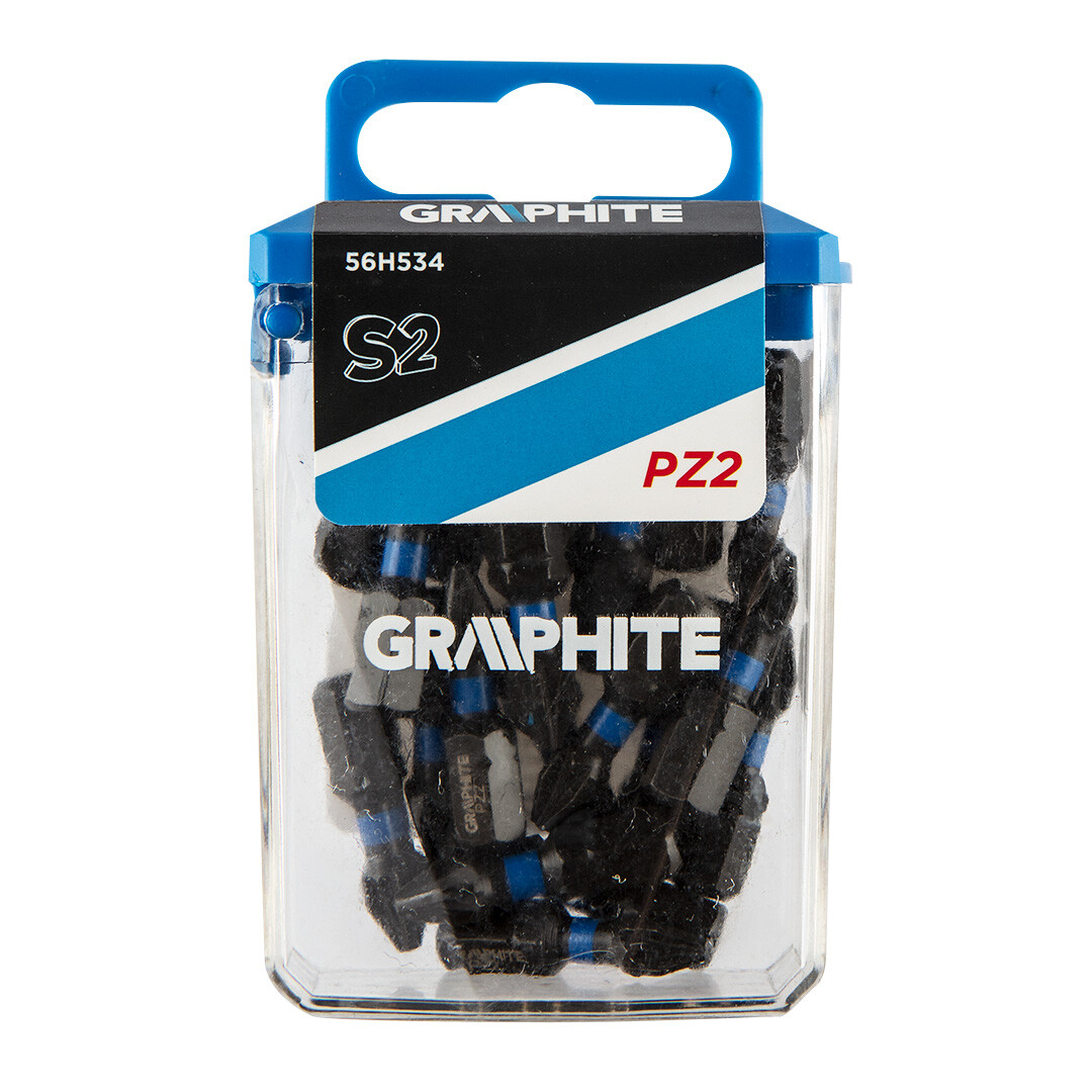 GRAPHITE Rázové bity PZ2 x 25 mm, 20 kusov. 56H534