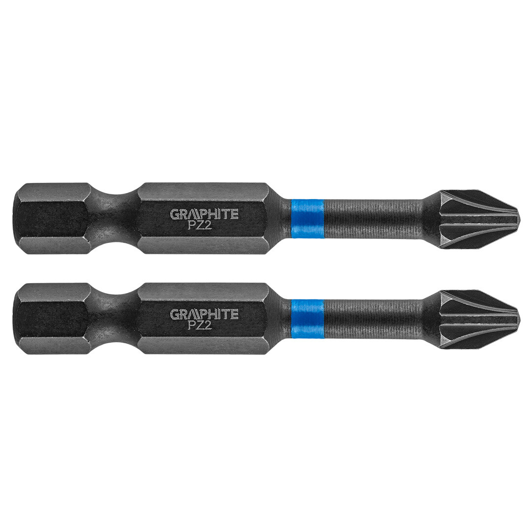 GRAPHITE Rázové bity PZ2 x 50 mm, 2 kusy. 56H522