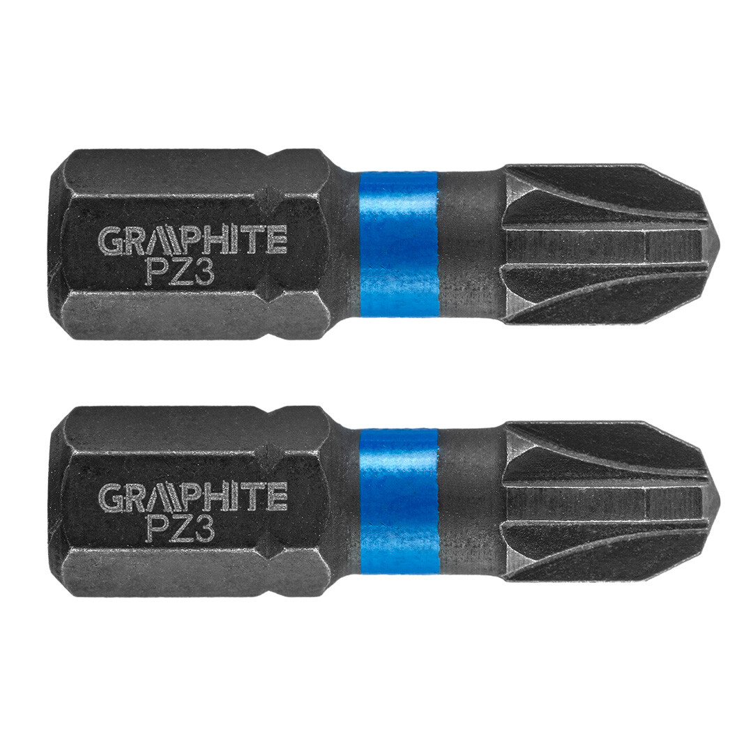 GRAPHITE Rázové bity PZ3 x 25 mm, 2 ks. 56H505