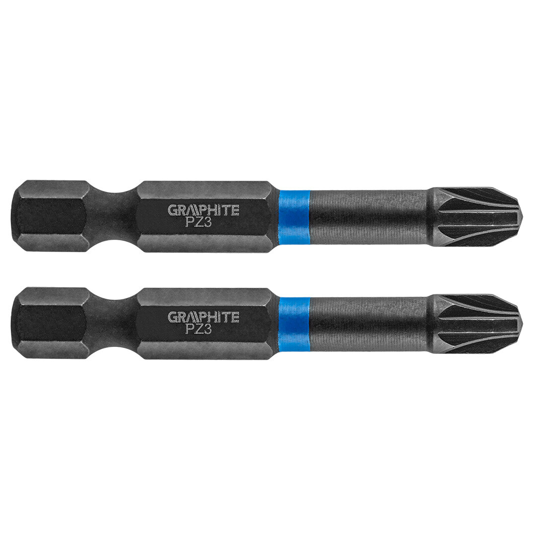 GRAPHITE Rázové bity PZ3 x 50 mm, 2 kusy. 56H523