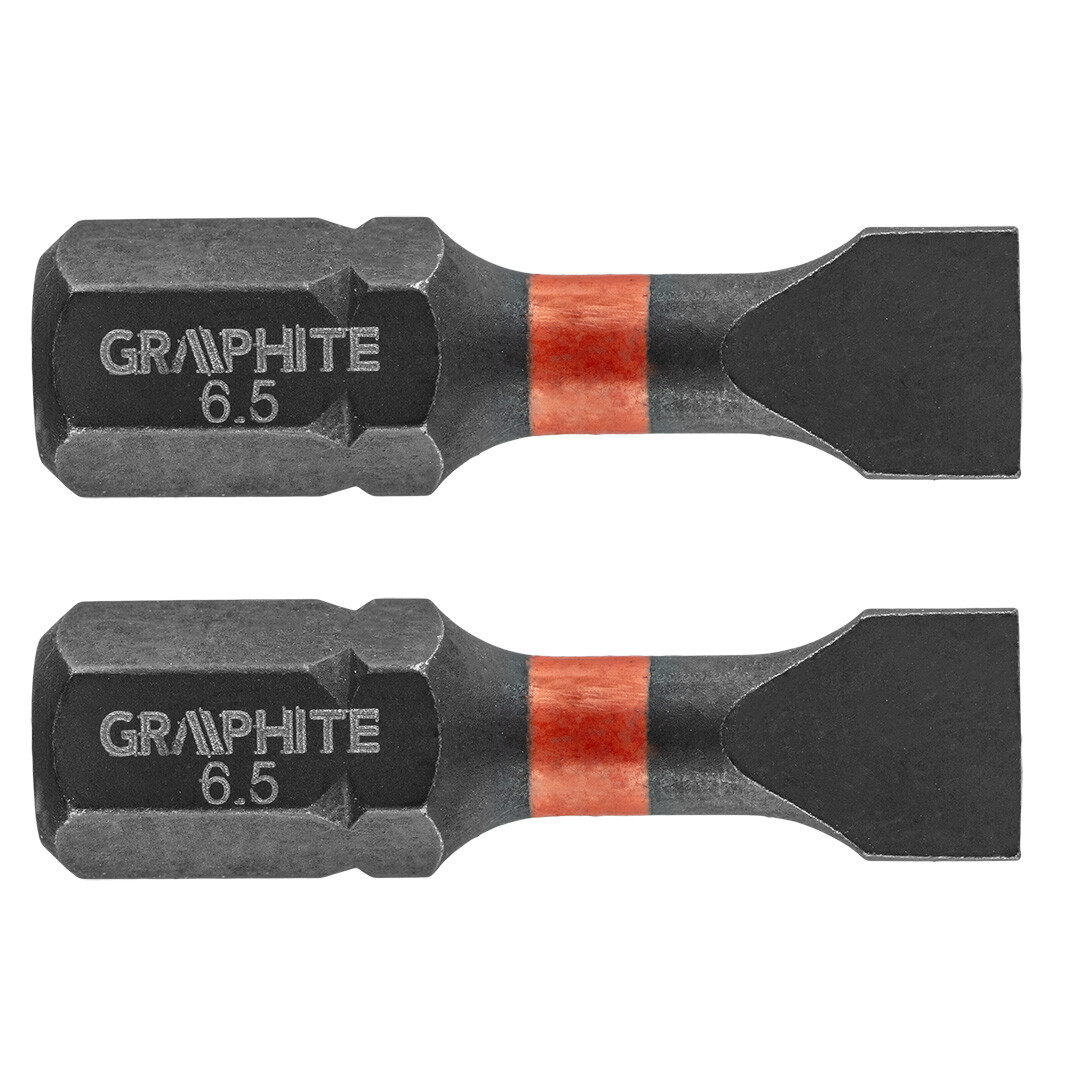 GRAPHITE Rázové bity SL6,5 x 25 mm, 2 ks. 56H511