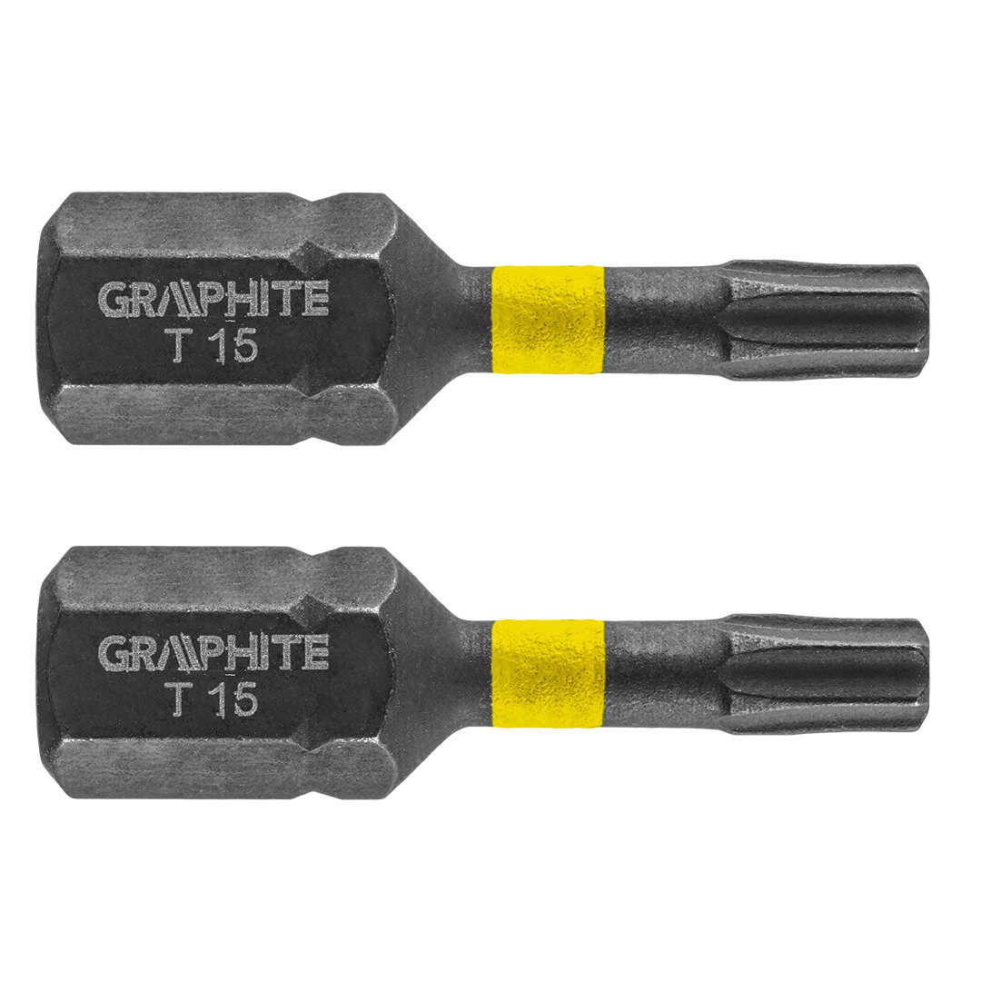 GRAPHITE Rázové bity TX15 x 25 mm, 2 ks. 56H512