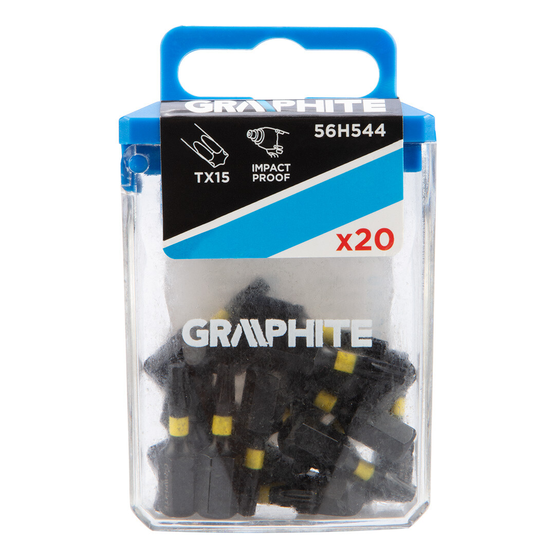 GRAPHITE Rázové bity TX15 x 25 mm, 20 ks. 56H544