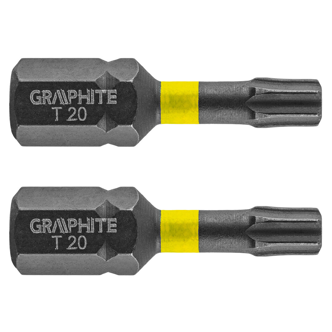GRAPHITE Rázové bity TX20 x 25 mm, 2 ks. 56H513