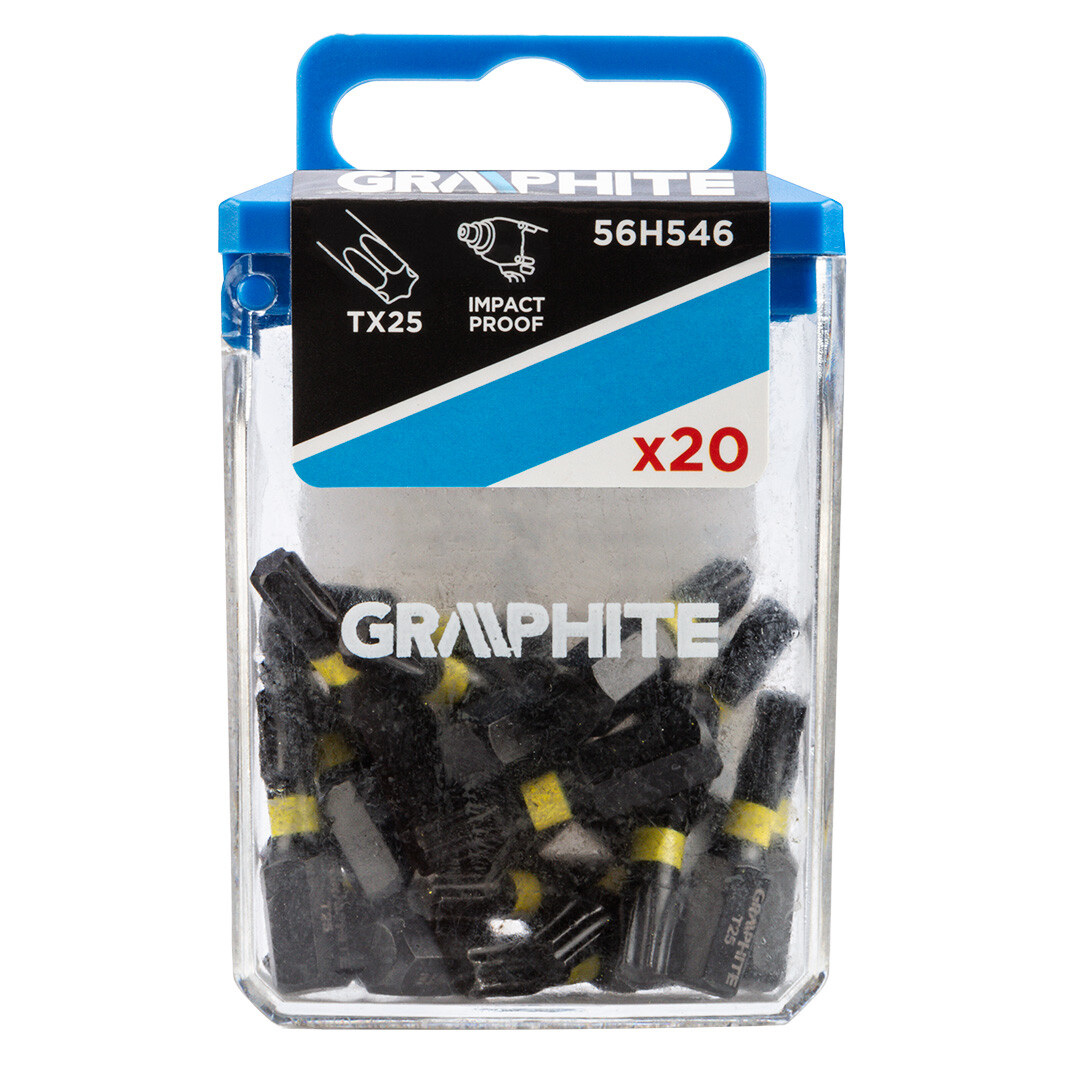 GRAPHITE Rázové bity TX25 x 25 mm, 20 ks. 56H546