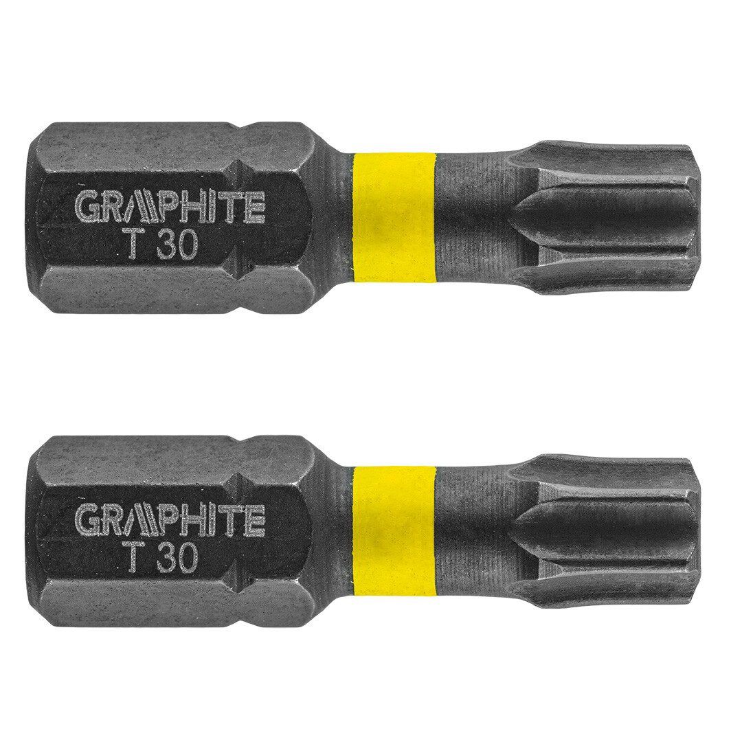 GRAPHITE Rázové bity TX30 x 25 mm, 2 kusy. 56H516