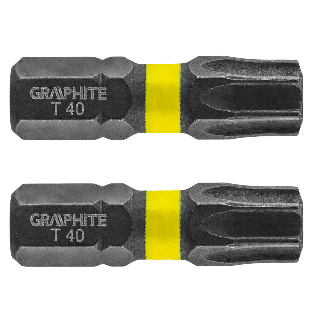 GRAPHITE Rázové bity TX40 x 25 mm, 2 kusy. 56H517