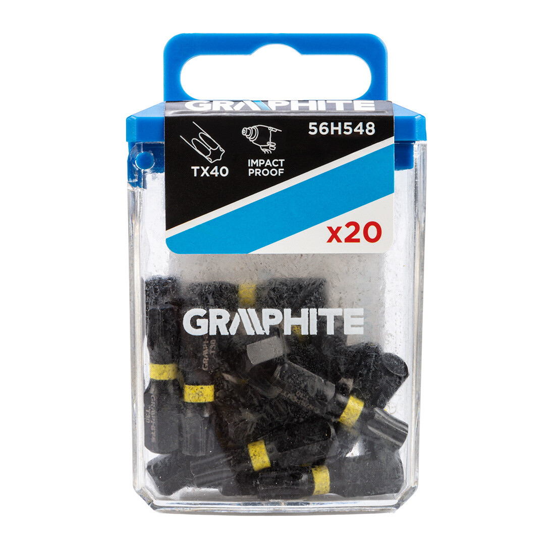 GRAPHITE Rázové bity TX40 x 25 mm, 20 ks. 56H548