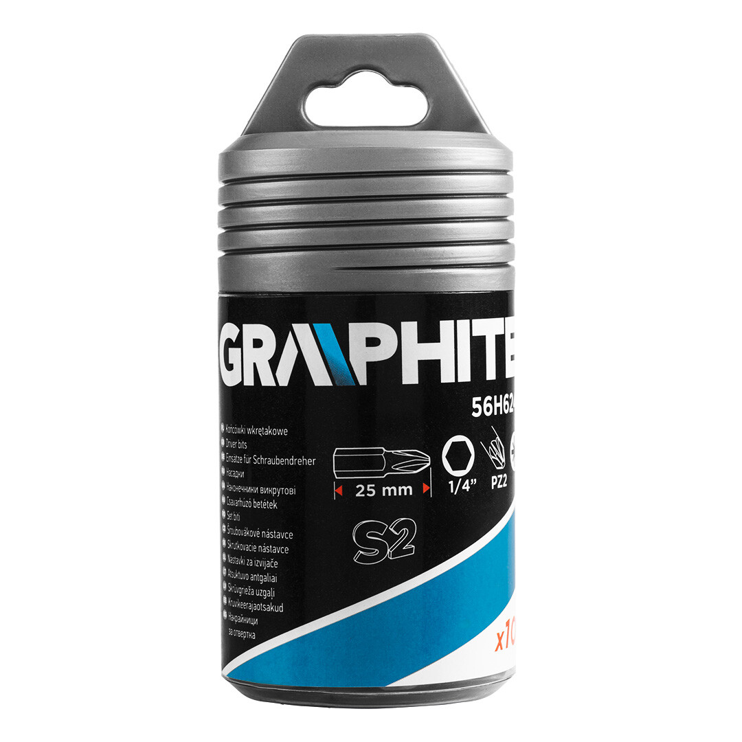 GRAPHITE Skrutkovacie bity PH2 x 25 mm, 100 ks. 56H626