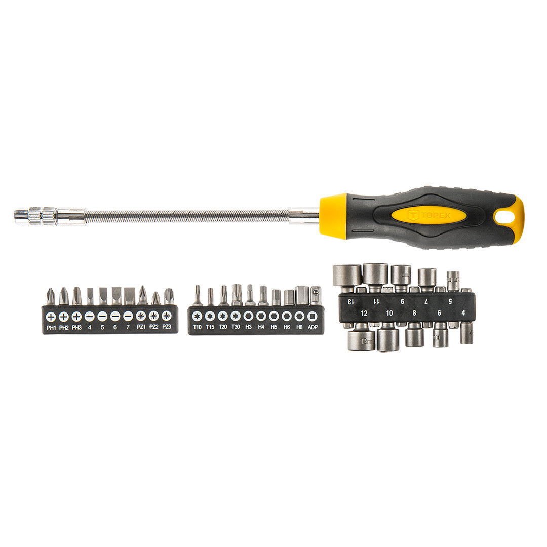 TOPEX Skrutkovač Flexi+Bity 1/4