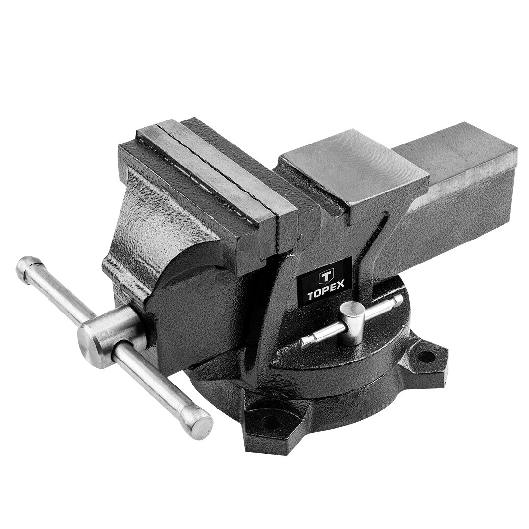 TOPEX Zverák liatinový pevný s otočnou základňou, 125 mm 07A212