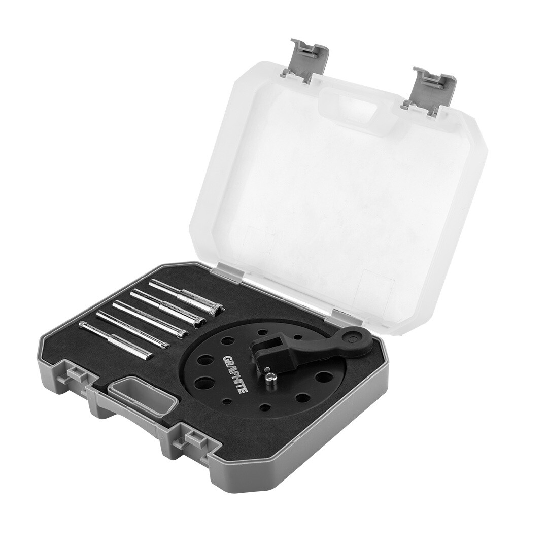 GRAPHITE Diamantové vrtáky 5-12 mm s vedením, sada 6 ks. 55H541