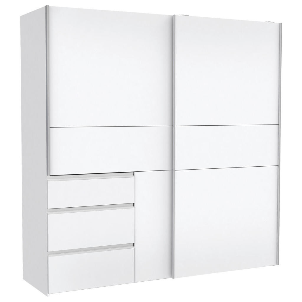 Carryhome SKRIŇA S POS. DVER. – HOR.VED, biela, 200/200/61 cm