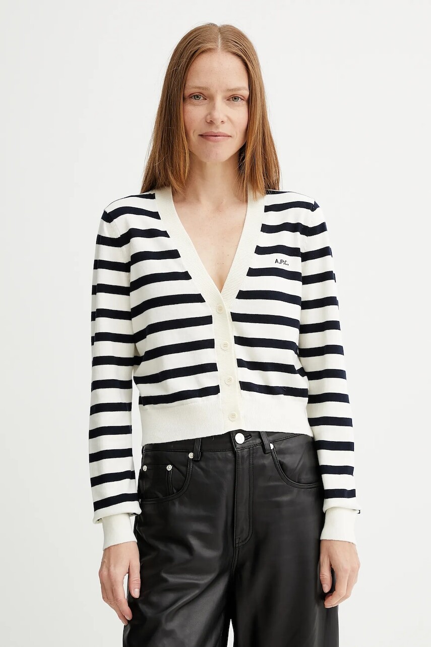 Bavlnený kardigán A.P.C. cardigan gaelle béžová farba, ľahké, COGDK.F22312