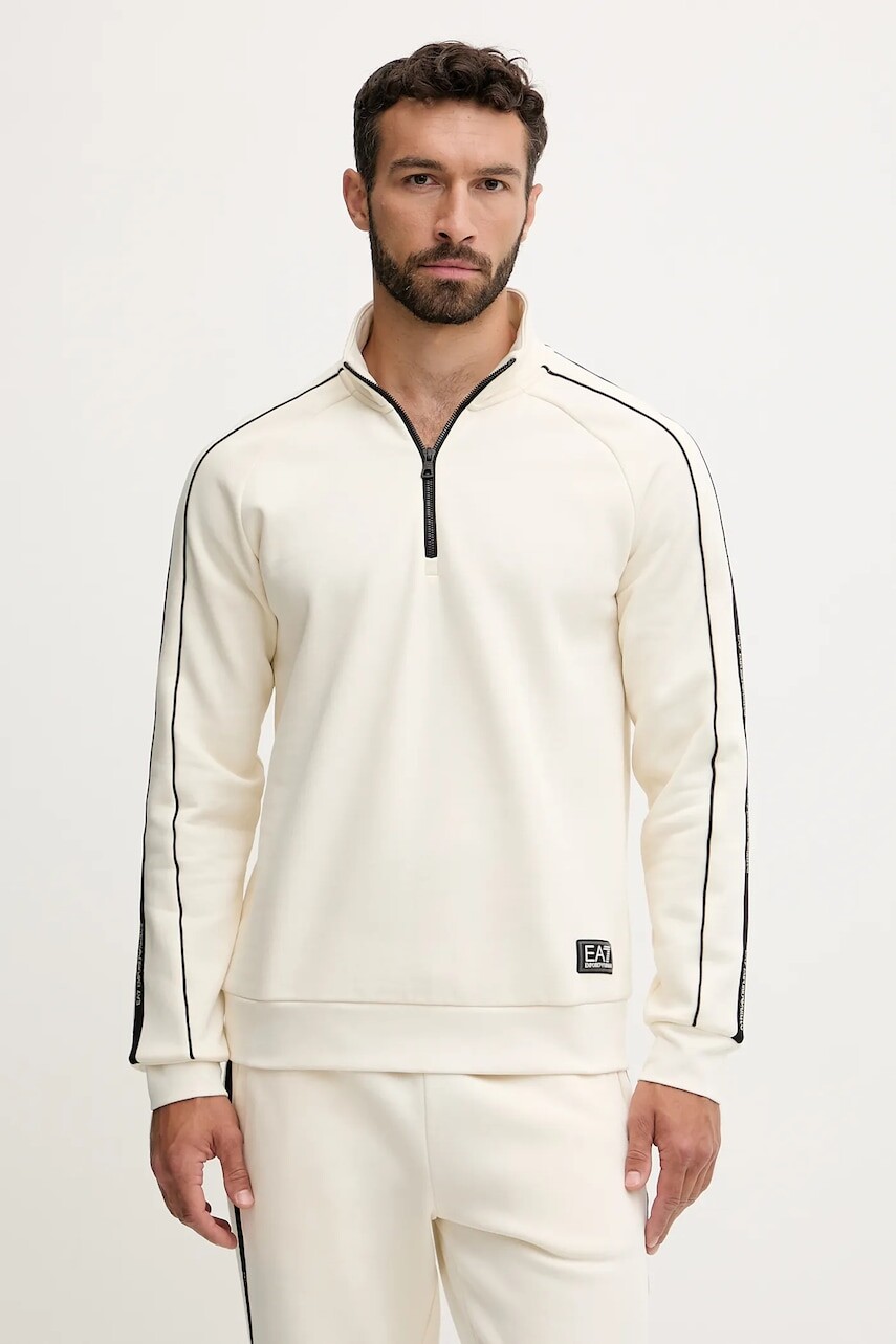 Mikina EA7 Emporio Armani béžová farba, s nášivkou, AF10377-7M000971