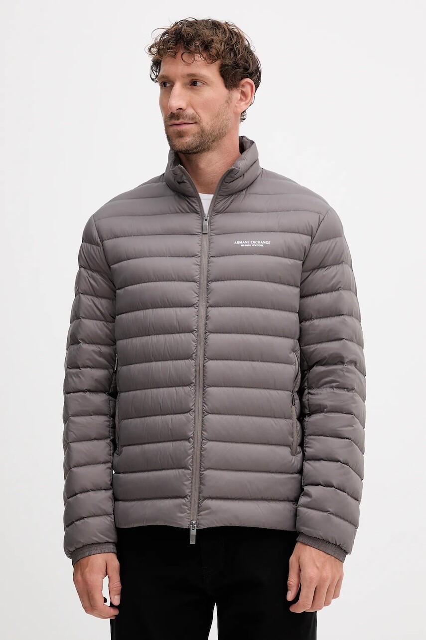 Páperová bunda Armani Exchange hnedá farba, prechodná, XM001919 AF16927