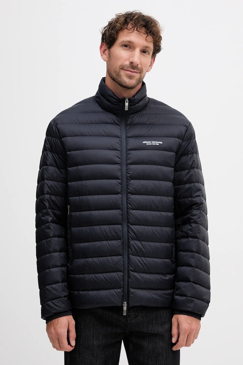 Páperová bunda Armani Exchange čierna farba, prechodná, XM001919 AF16927