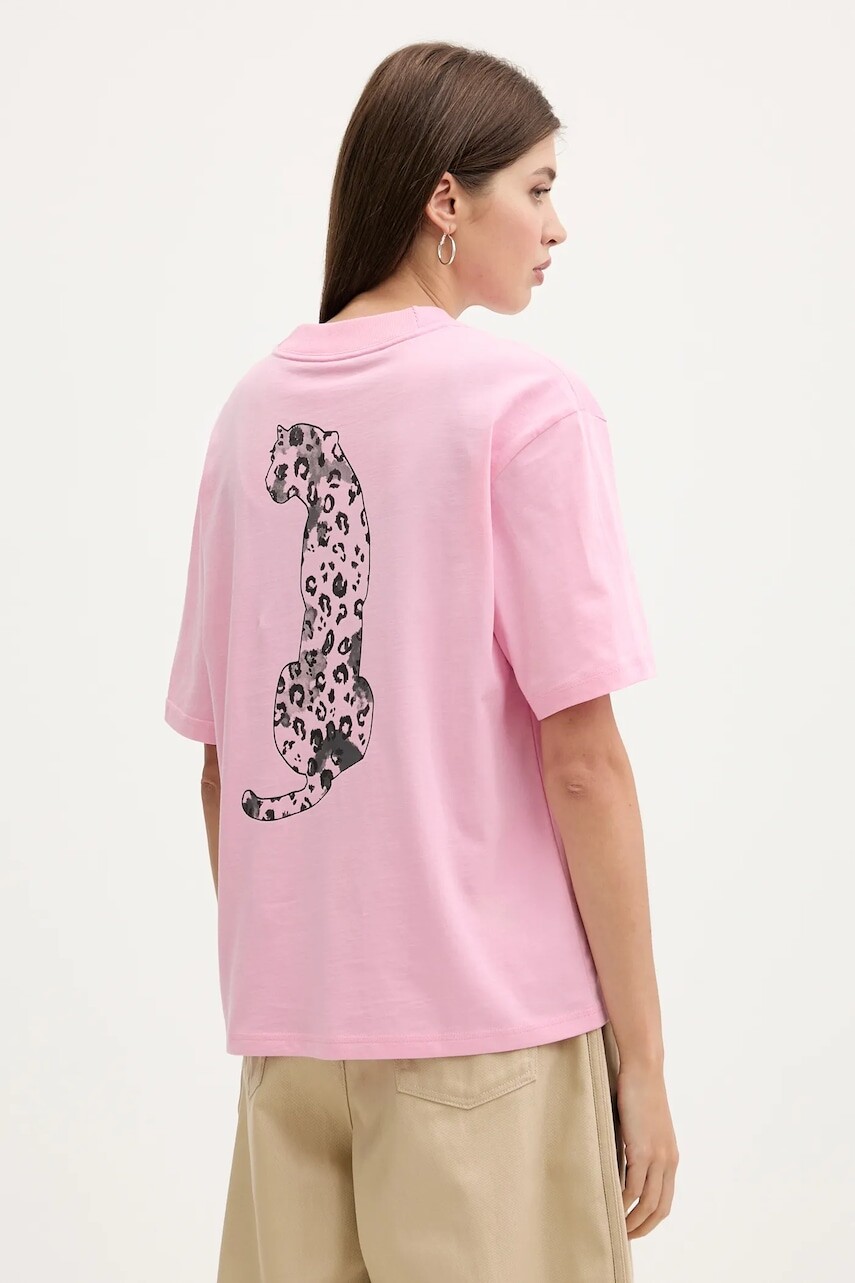 Bavlnené tričko adidas Animal dámske, ružová farba, JV8532