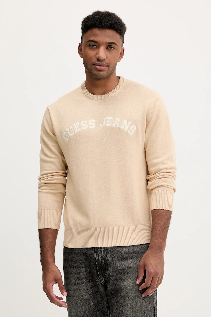 Bavlnený sveter Guess Jeans béžová farba, M5YR18 Z3HM1