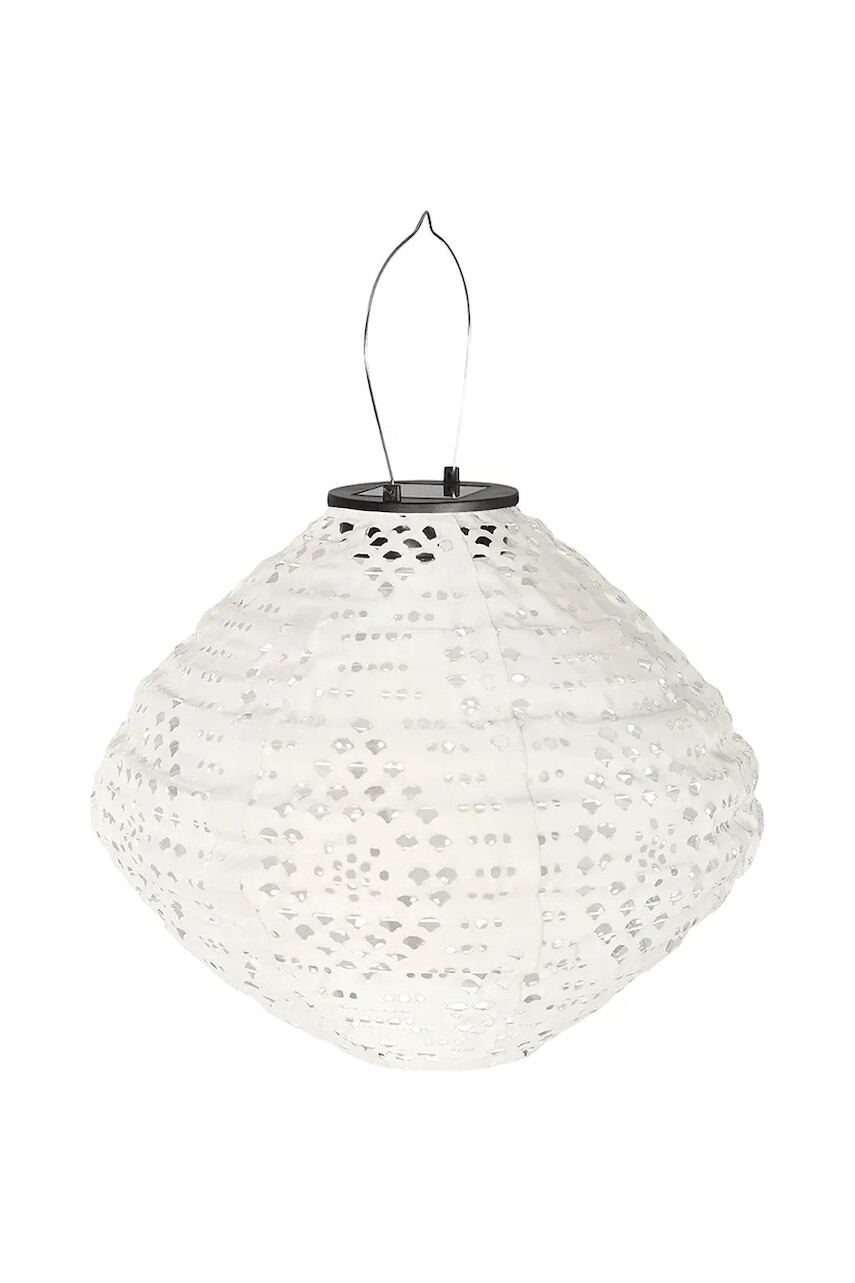 Led solárny lampáš House Nordic Harwood 30 cm biela farba