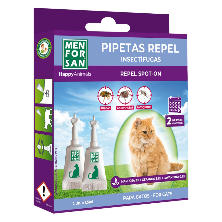MENFORSAN Antiparazitné pipety pre mačky 2 kusy, poškodený obal