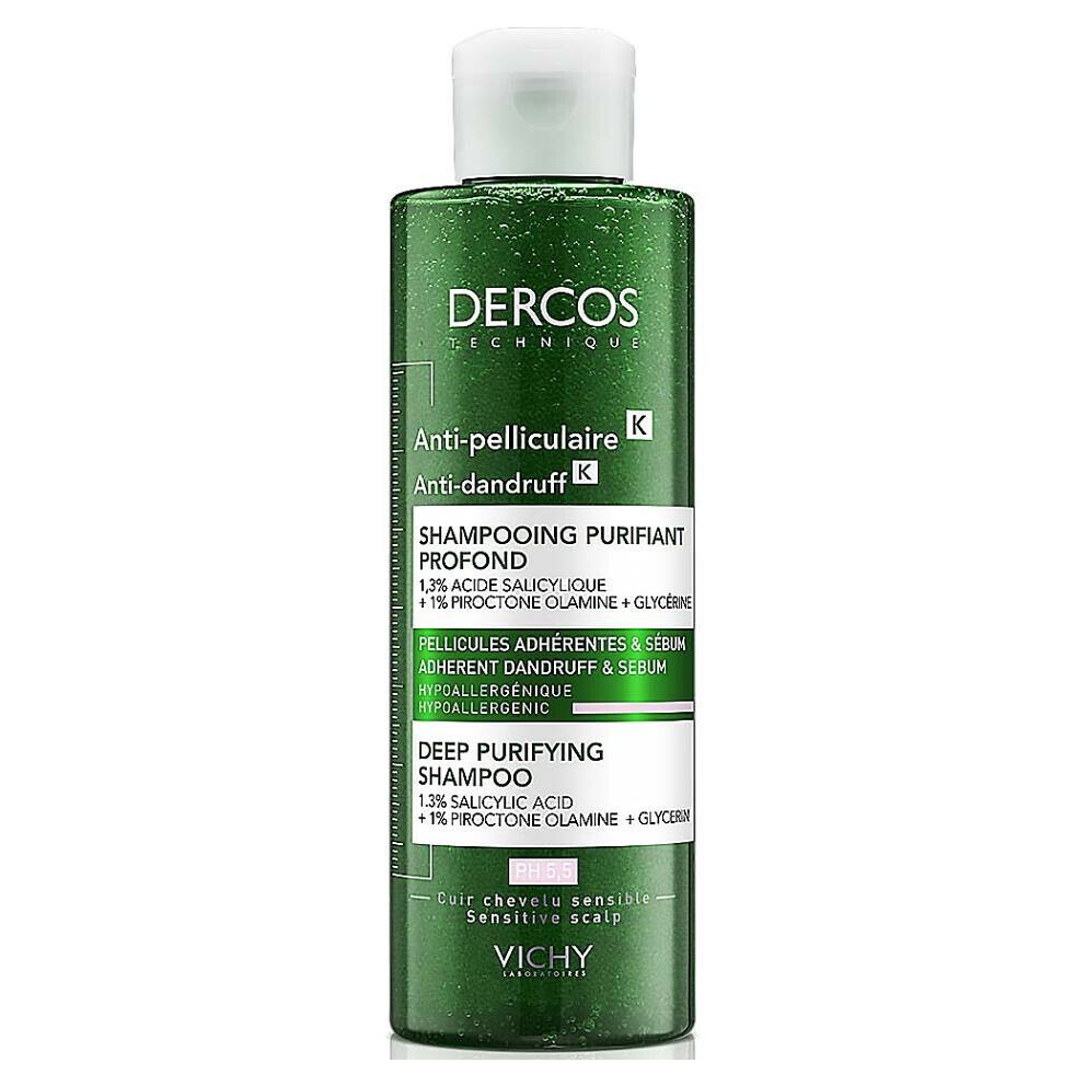 VICHY Dercos K Šampón proti lupinám s peelingovým efektom 250 ml, poškodený obal