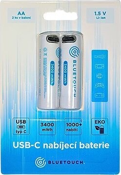 BlueTouch USB-C AA 1,5 V, 2 ks