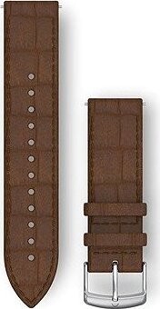Garmin Quick Release (20 mm) kožený, Dark Brown Embossed – Silver