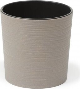 LAMELA Kvetináč MALWA ECO DLUTO – vrúbky, 19 cm, sivý