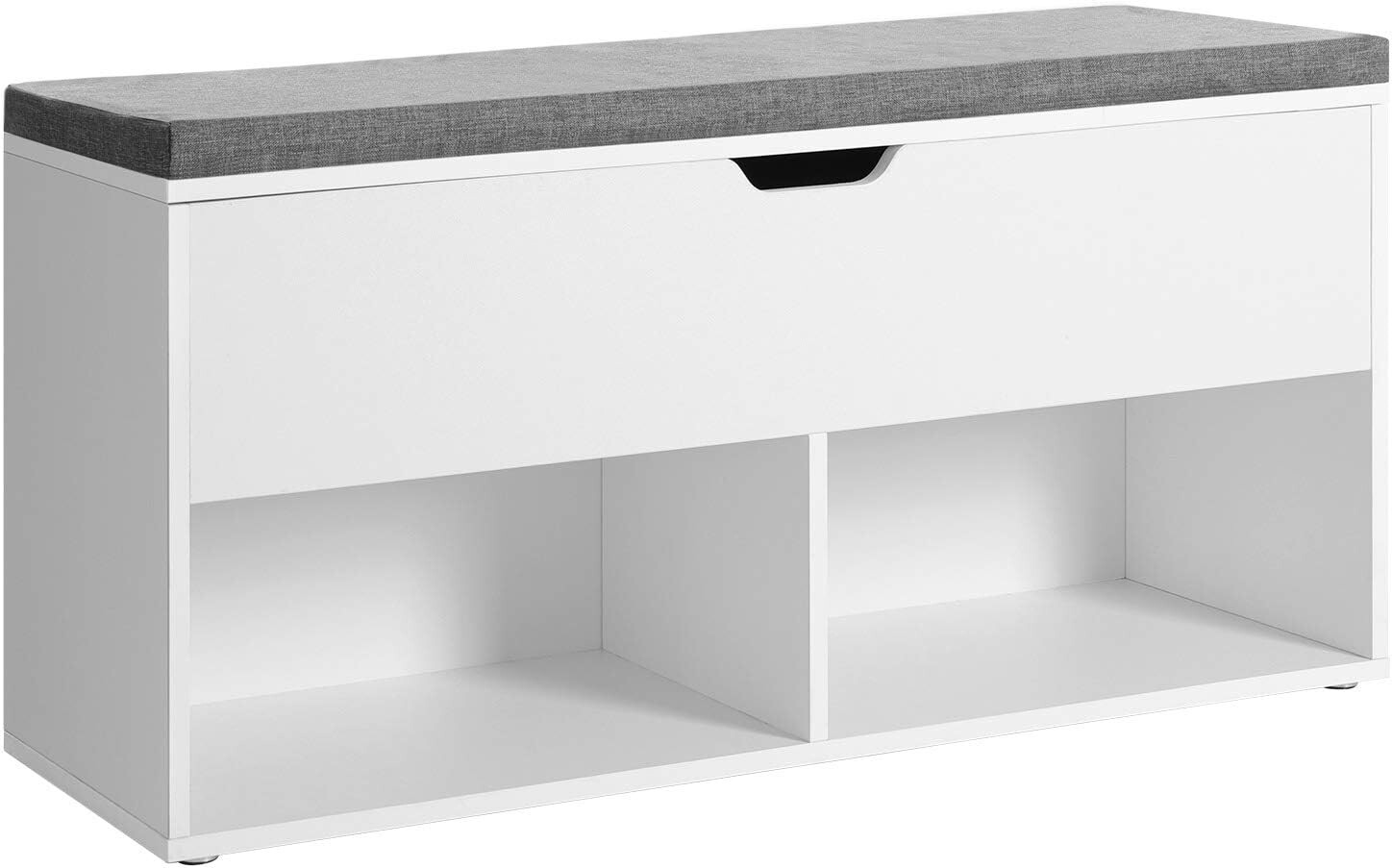 Botník Vasagle Lenda s lavicí a úložným prostorem 100 cm bílý/šedý