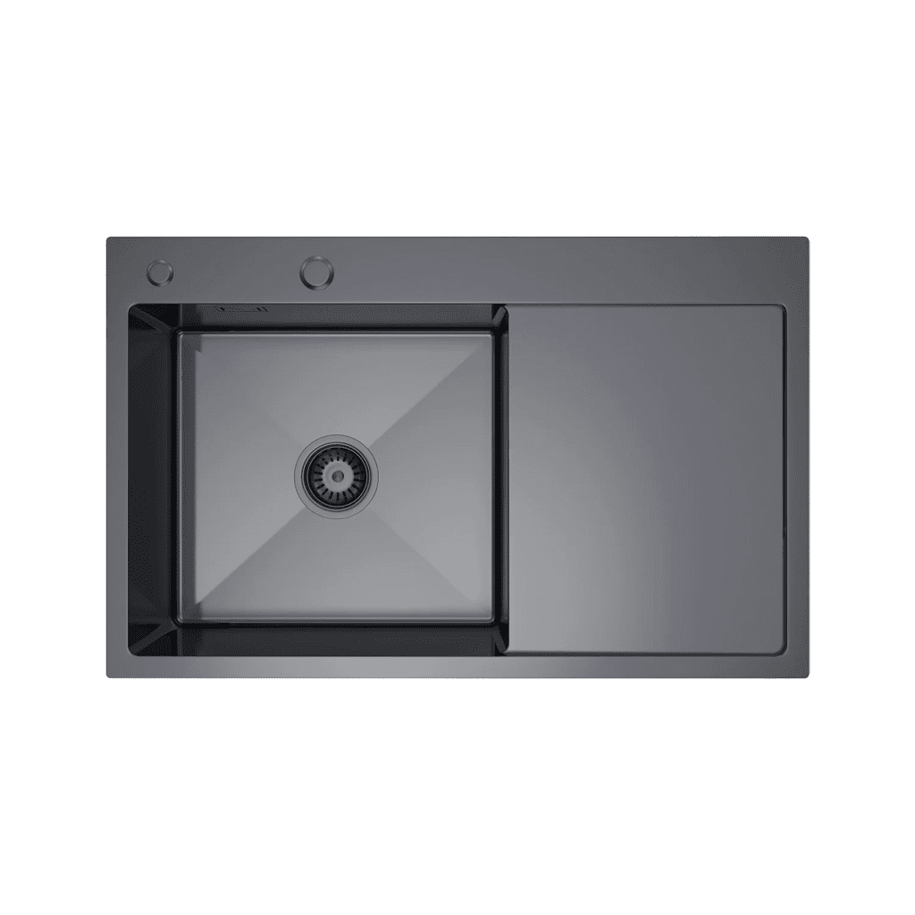 VELAZO VELAZO - Kuchynský drez z ocele 78 x 49 PVD grafit s odkvapkávačom vpravo VELAZ7849LB