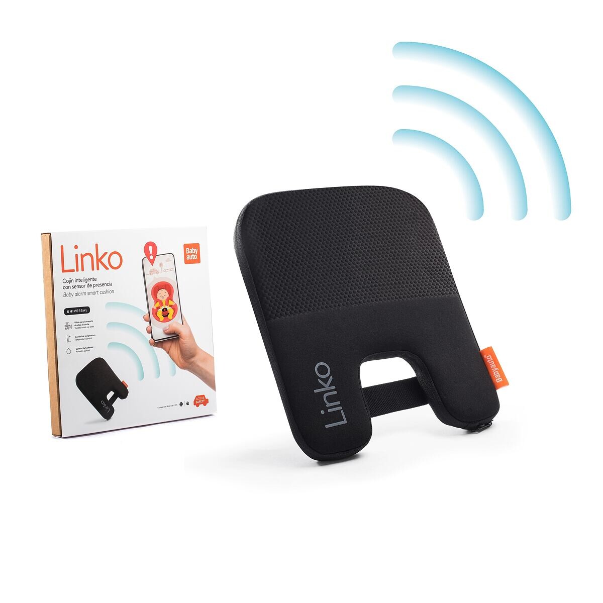 BabyAuto LINKO Baby alarm šikovné polstrovanie do autosedačky čierne