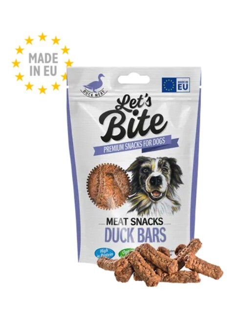 Brit Let's Bite Meat Snacks Duck Bars - 80g