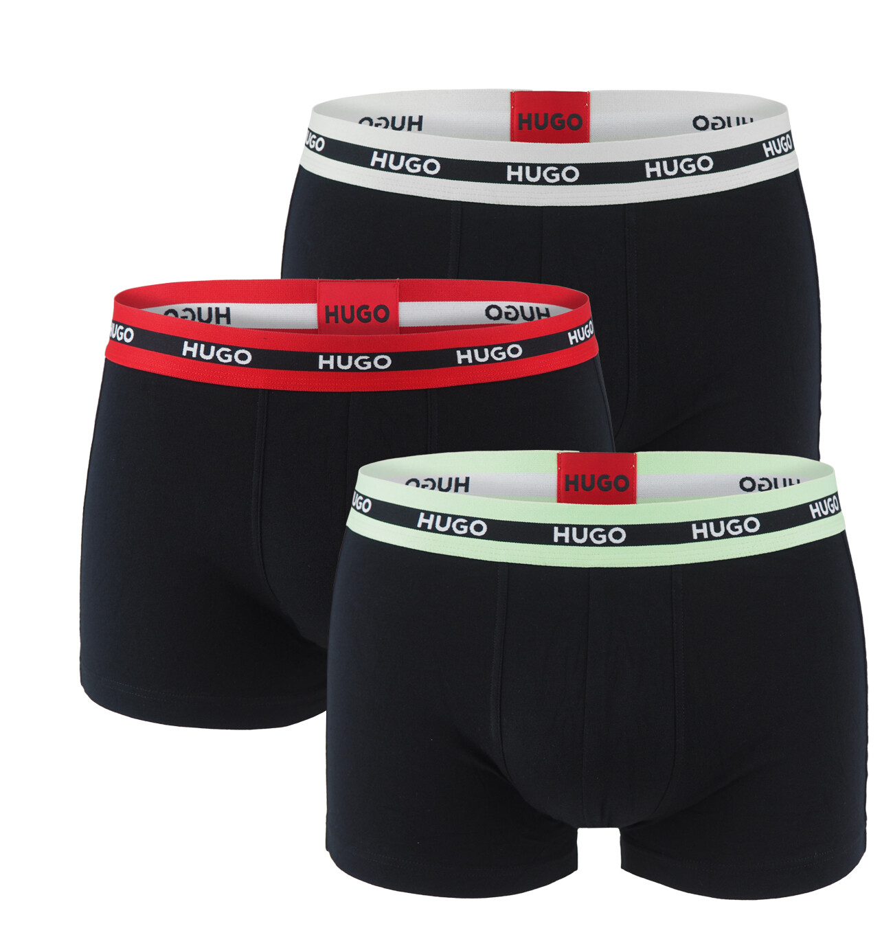 HUGO - boxerky 3PACK black with modern color waist z organickej bavlny - limitovaná fashion edícia (HUGO BOSS)