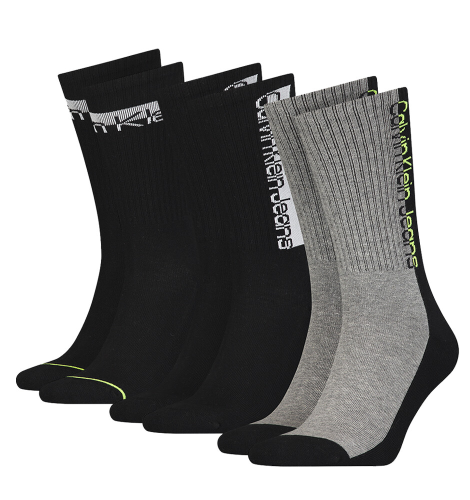 CALVIN KLEIN - 3PACK CK jeans athleisure čierne pánske ponožky