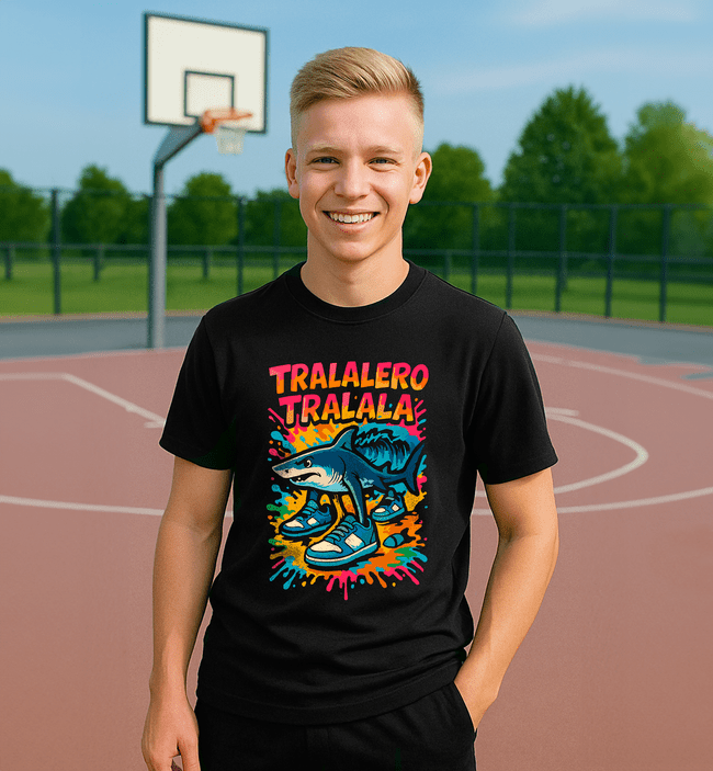 Tralalero Tralala 2 pánske tričko čierne - Italian Brainrot