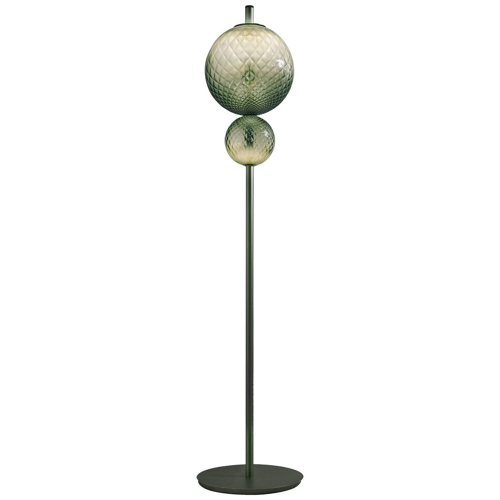 OLEV LED stojacia lampa TERRA&LUNA, zelená, kov/sklo, 184 cm 927