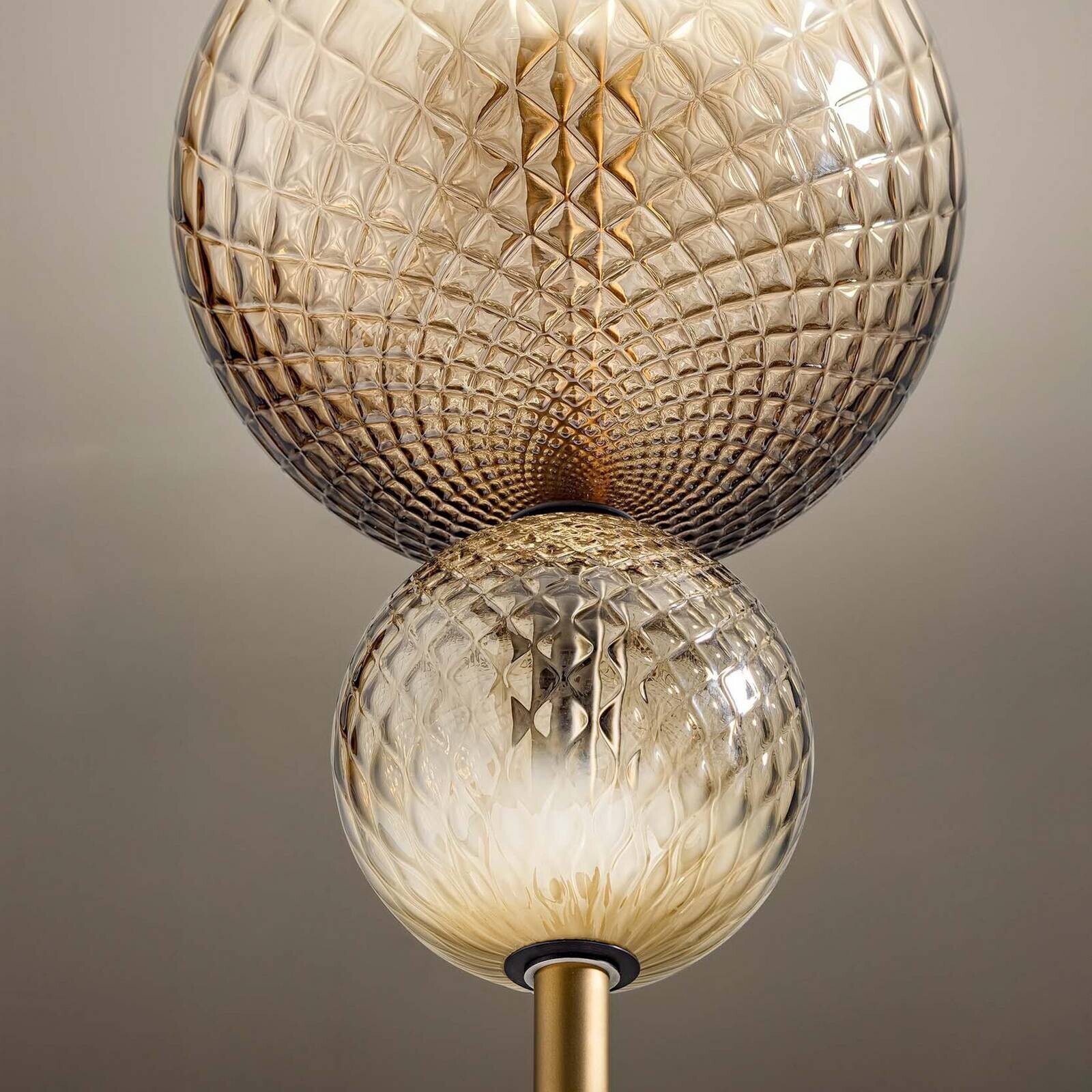 OLEV LED stojaca lampa TERRA&LUNA, zlatá/jantárová, kov/sklo, 927