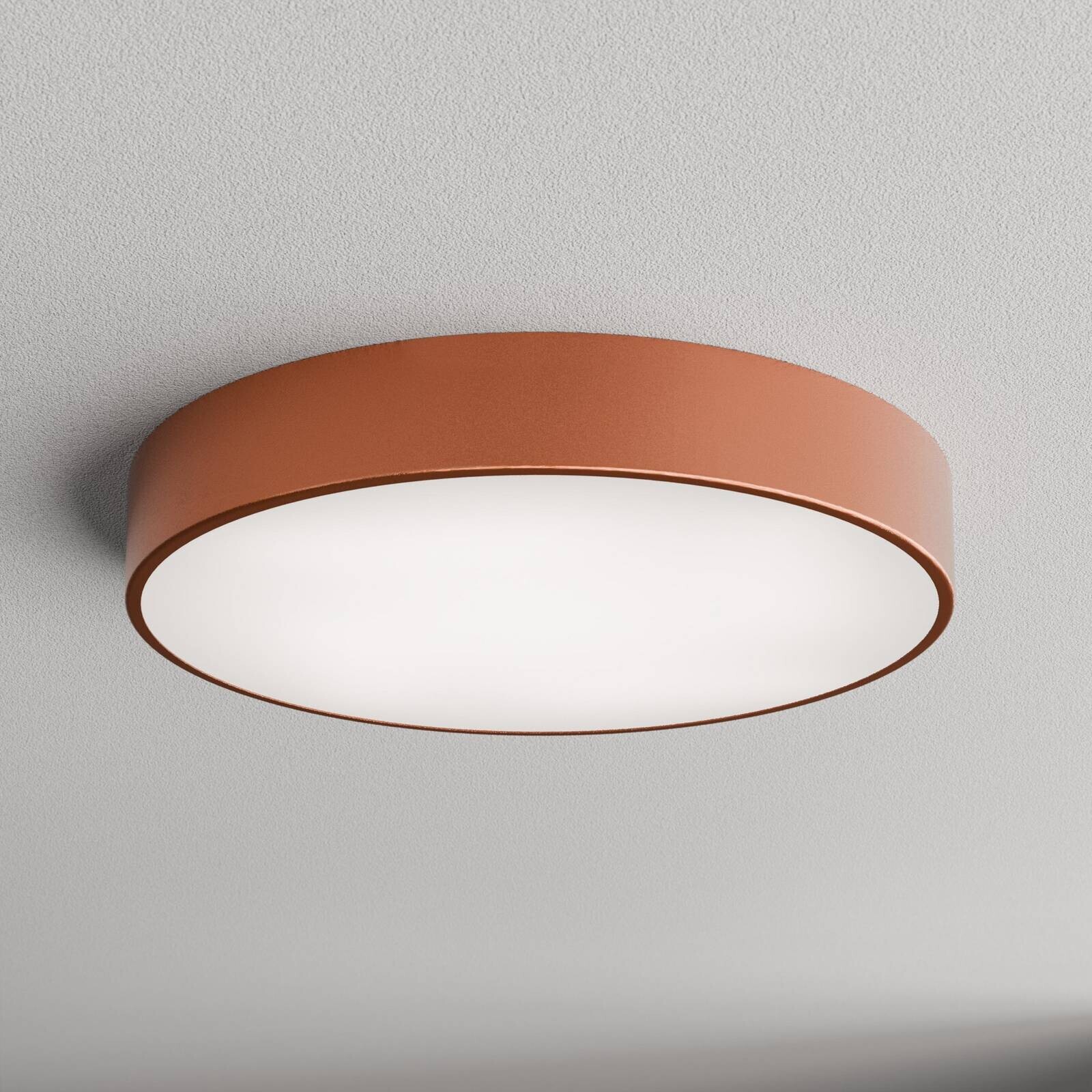 Stropné svietidlo Cleo 500, meď, senzor, IP54, Ø 50 cm, kov