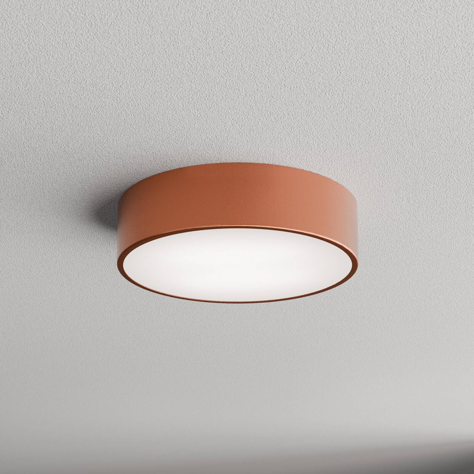 Stropné svietidlo Cleo 300, meď, senzor, IP54, Ø 30 cm, kov