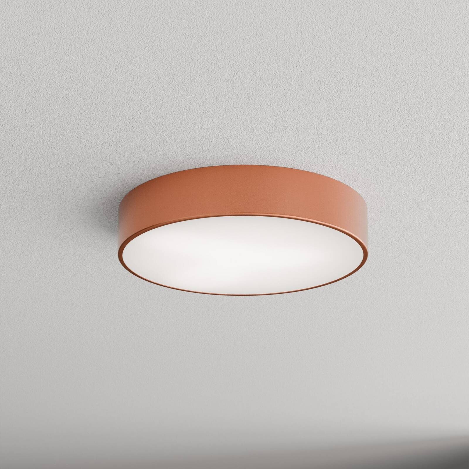 Stropné svietidlo Cleo 400, meď, senzor, IP54, Ø 40 cm, kov