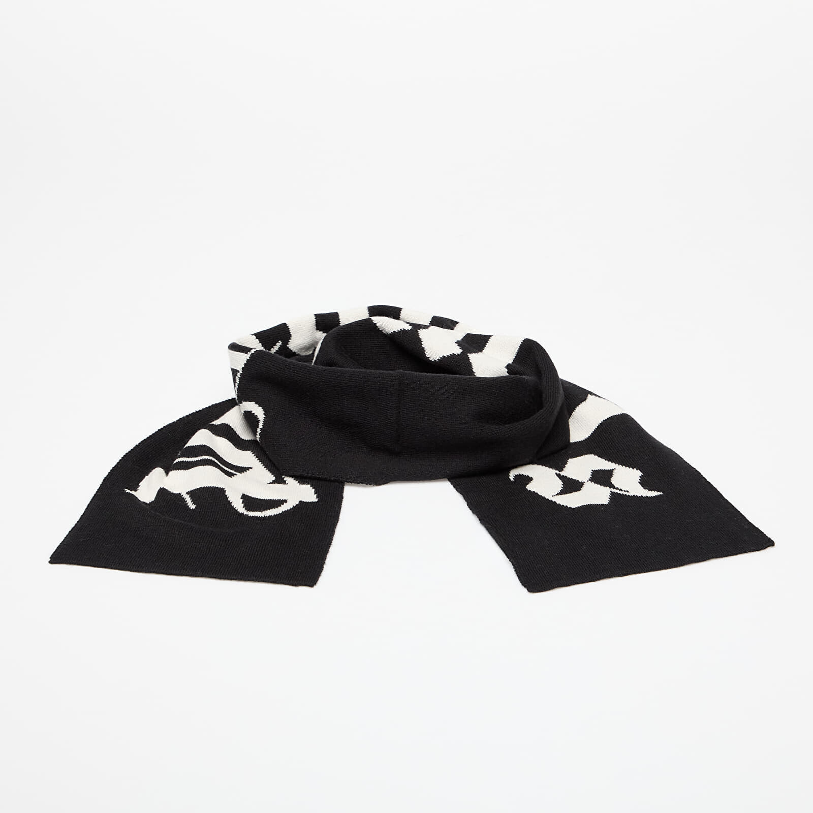 Šál Palm Angels Logo Knit Scarf Black/ Off White Universal