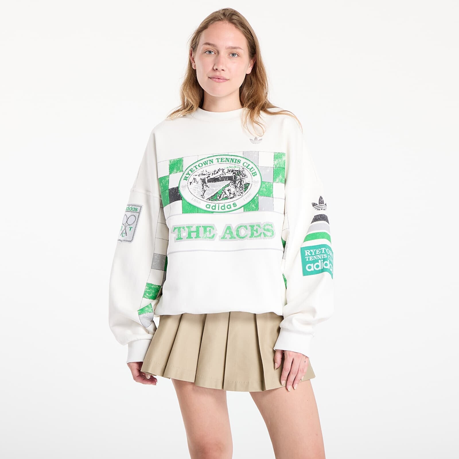 Mikina adidas Archive Court Sweatshirt Cloud White XS