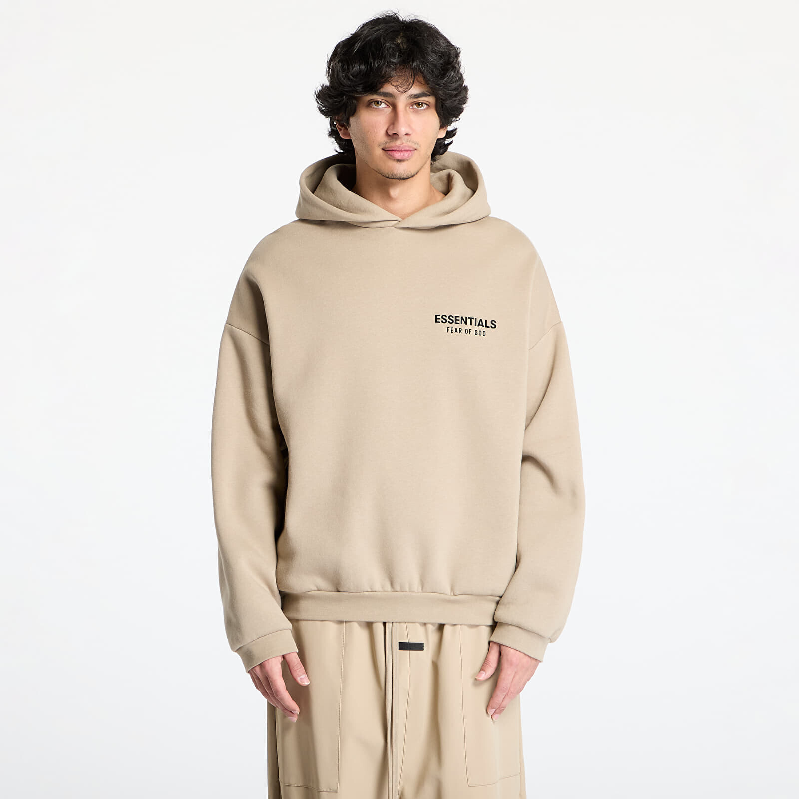 Mikina Fear Of God ESSENTIALS Fleece Hoodie Desert Sand XL
