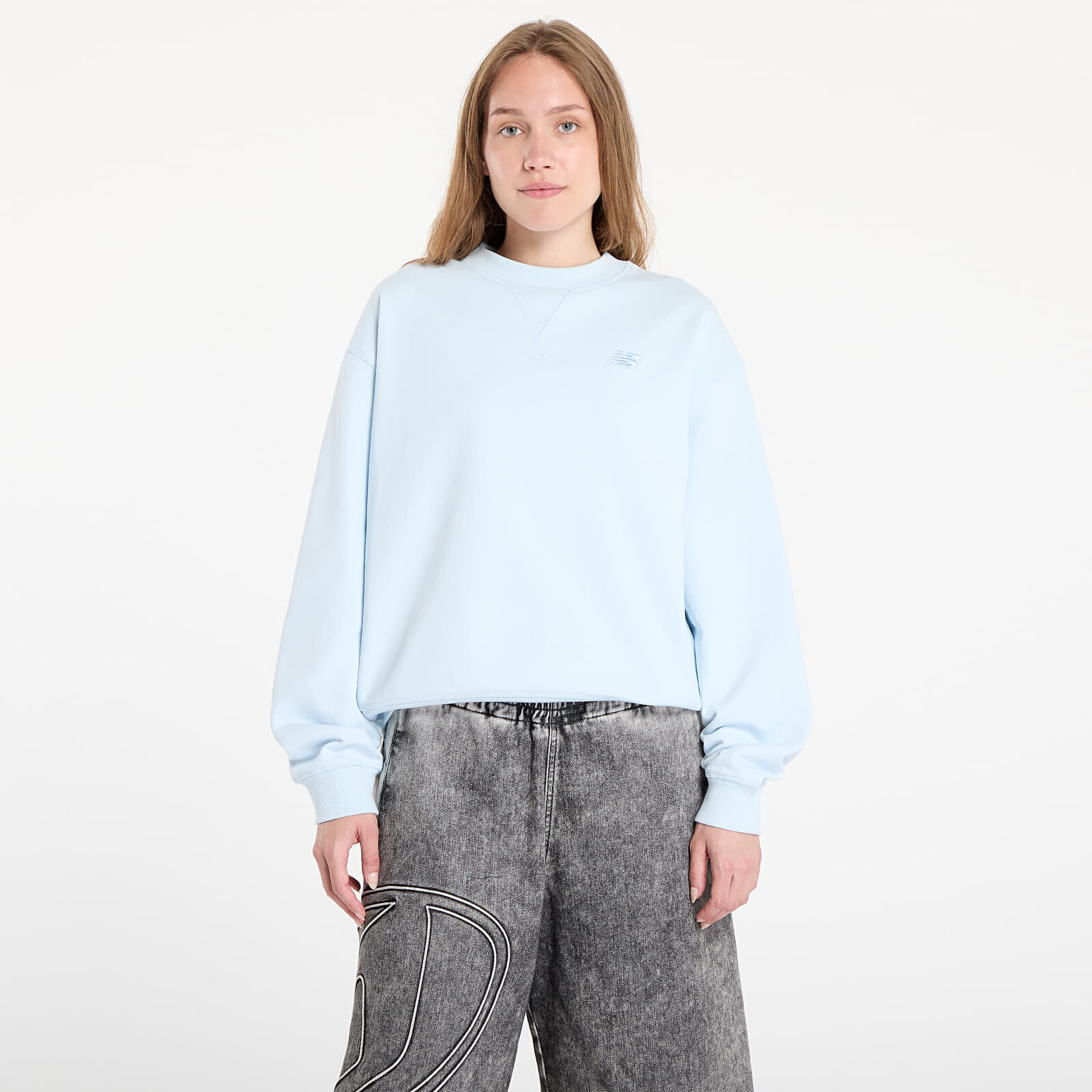 Mikina New Balance Athletics French Terry Crew Blue S