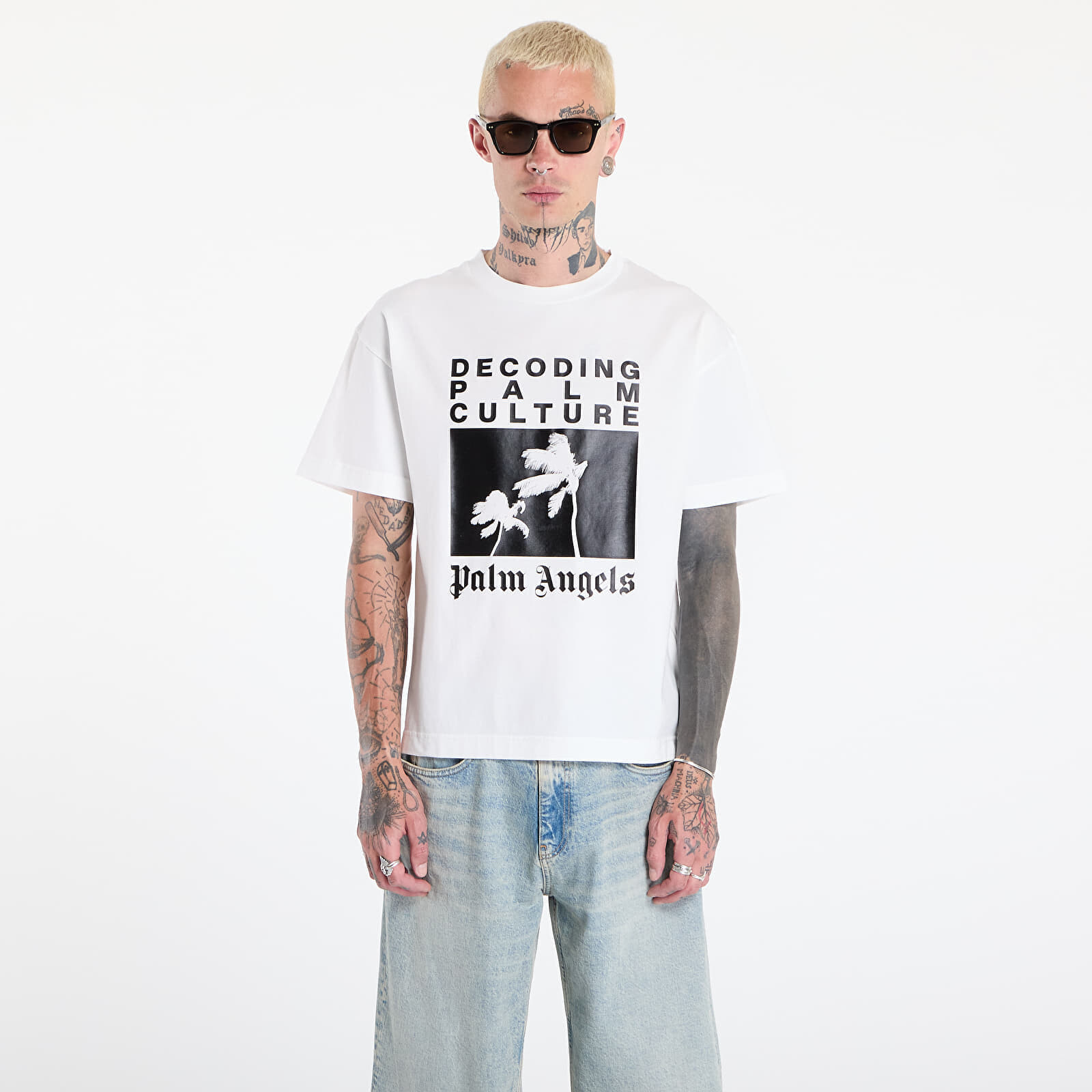 Tričko Palm Angels Dec Palm Culture Reg Tee Off White/ Black S