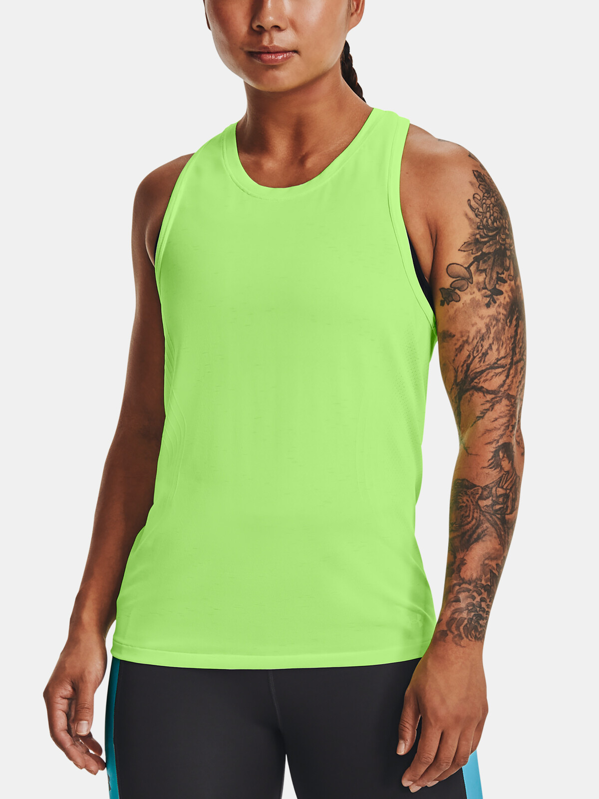 Under Armour Tank Top UA Seamless Run Tank-GRN - Women