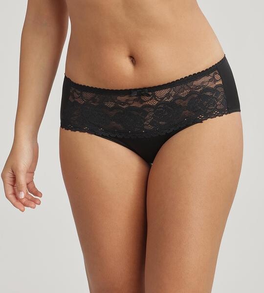 PLAYTEX FLOWER ELEGANCE RCS MIDI BRIEF - Dámske čipkované nohavičky - čierna