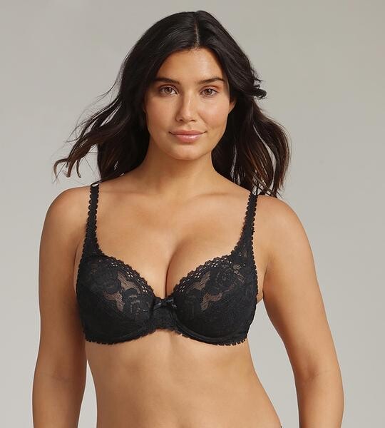 PLAYTEX FLOWER ELEGANCE RCS UNDERWIRE BRA - Dámska čipkovaná podprsenka s kosticou - čierna